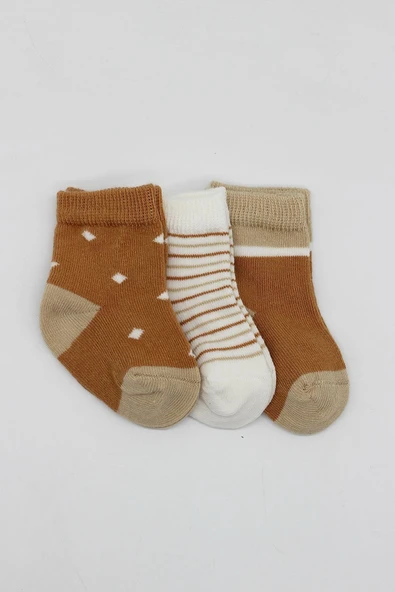 Bistyle 3'Lü Penye Erkek Soket Çorap BS10111 Hardal - 2