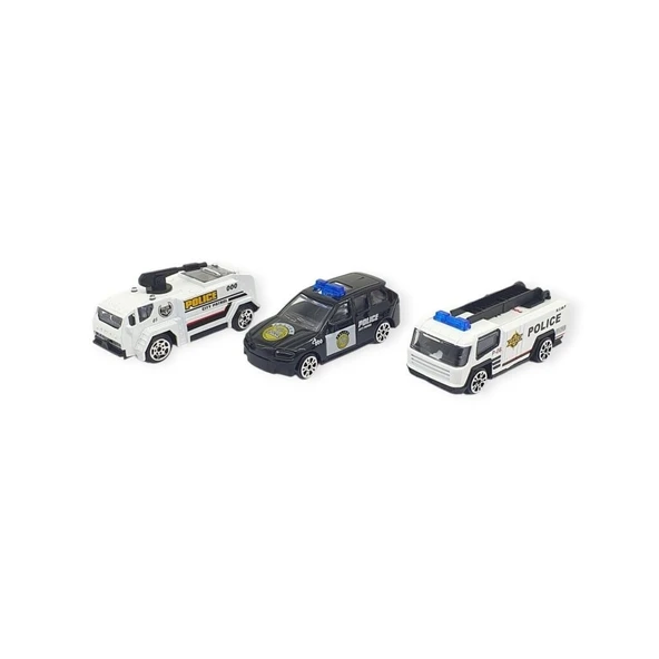 3'lü İş Makinaları Road Seti - Die Cast - DS044 - Polis ürün görseli