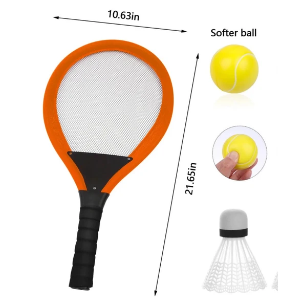 Badminton Seti ve Soft Tenis Topu - RKT-35 - Turuncu ürün görseli