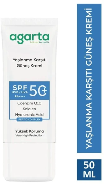 Agarta Doğal Güneş Kremi Yaşlanma Karşıtı 50 SPF 50 ml
