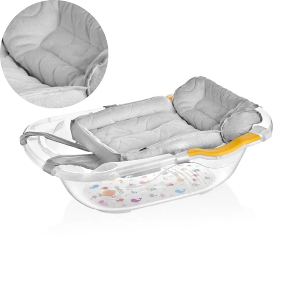 BabyJem Köpüklü Bebek Banyo Küvet Filesi 164 Gri - 2