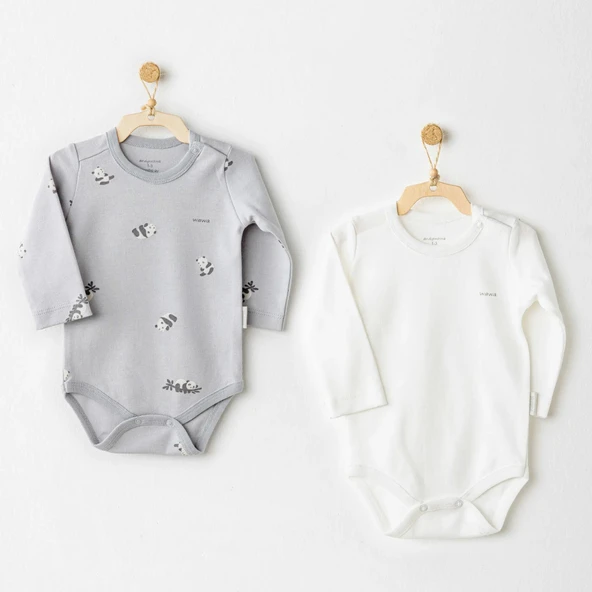 Andywawa AC26036 Keep Smiling 2'li Badi Grey