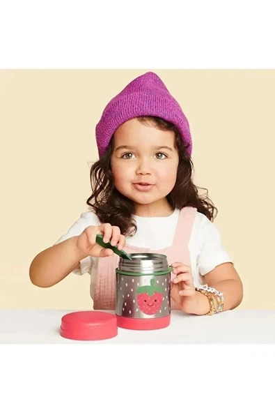 Skip Hop Zoo Paslanmaz Çelik Termos 325 ml Çilek - 3
