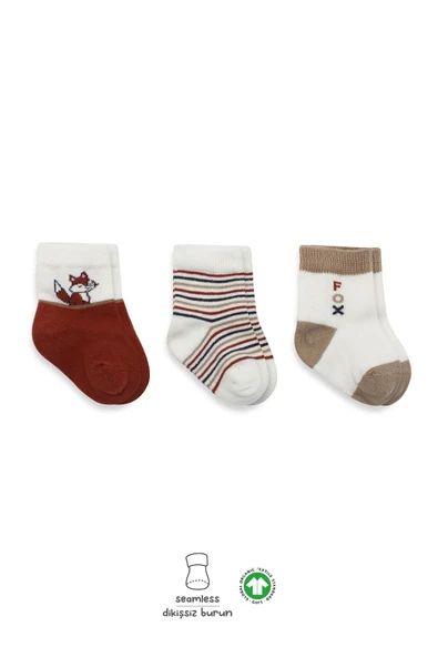 Bistyle 3'Lü Penye Soket Çorap BS10109 Kiremit