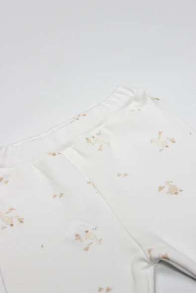 Bistyle Patikli Alt Welcome Baby Duck 16107 Sarı-Ekru - 2