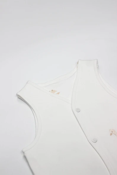 Bistyle Yelek Çift Taraflı Welcome Baby Duck 18104 Sarı-Ekru - 2