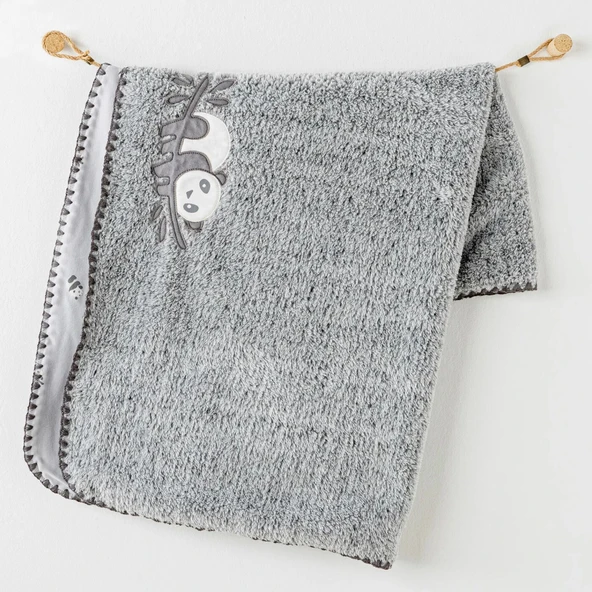 Andywawa AC26033 Keep Smiling Welsoft Battaniye 90x85 Grey