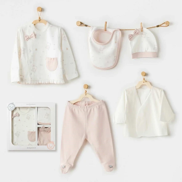 Andywawa AC25950 Ballerina 5 Parça Hastane Çıkışı Ekru