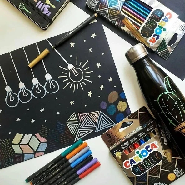 Carioca Metalik Kuru Boya Kalemi 12li - Resim 2