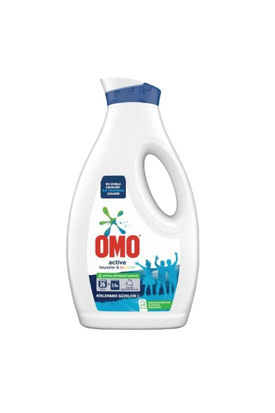 OMO Active Sıvı Deterjan Beyazlar ve Renkliler 26 Yıkama 1690 Ml ürün görseli