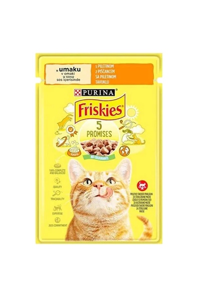 FRİSKİES Tavuklu Yetişkin Kedi Yaş Maması 85gr ürün görseli