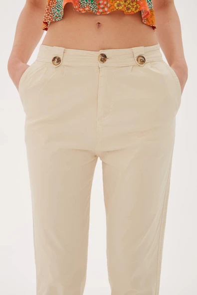 FASHION FRIENDS KADIN PAÇASI DÜĞME DETAYLI PANTOLON 25Y0312K1 - 3