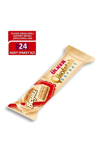 ÜLKER ÇİKOLATALI GOFRET BEYAZ 35 GR ürün görseli