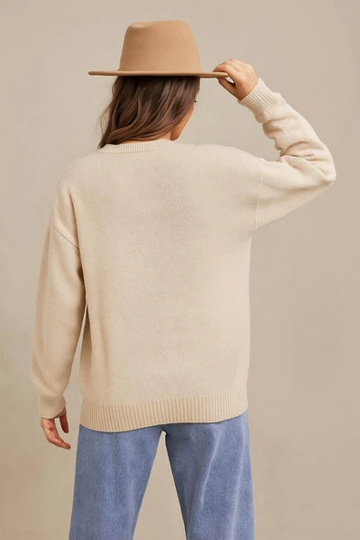 FASHION FRIENDS KADIN NAKIŞLI KAZAK 25K0313K1 - Resim 7