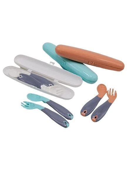 BabyJem Açılı Mama Kaşık Çatal Takımı 703 Gül Kurusu - 2