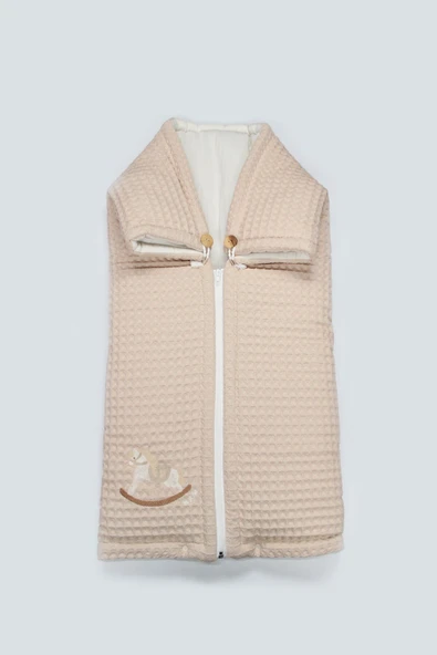 Bistyle Fermuarlı Natural Life Pike Battaniye Boy 70114 Bej