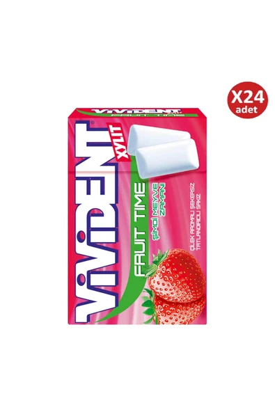 Vivident Fruit Time Çilek Aromalı Sakız 24 Adet ürün görseli