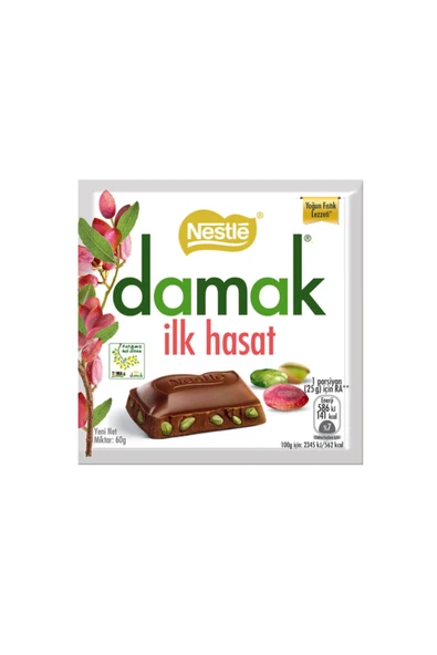 NESTLE Damak Ilk Hasat Antep Fıstıklı Sütlü Çikolata 60 Gr 6'lı Paket ürün görseli