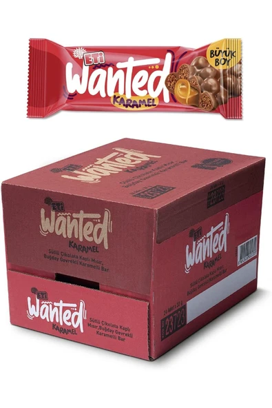 ETİ Wanted Buğday Gevrekli Karamelli Bar 32 g x 24 Adet - Resim 2
