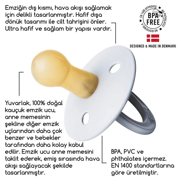 Bibs Colour Kauçuk Emzik 6-18 Ay Coral - 2