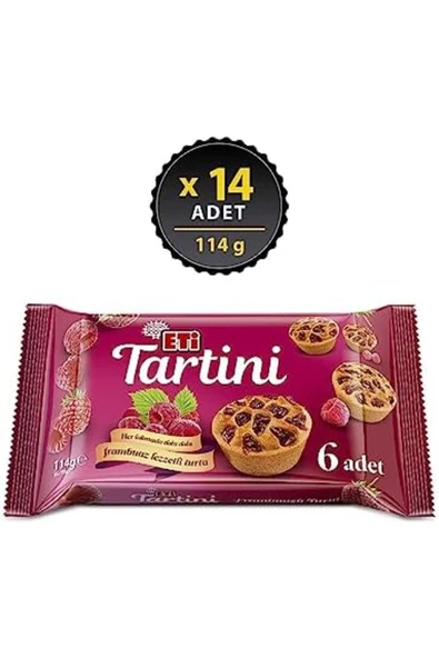 ETİ  Tartini Frambuazlı Turta 114 g x 14 Adet - Resim 2