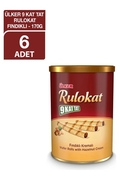 ÜLKER RULOKAT Fındık Kremalı Teneke Gofret - 170 gram - 6 Adet ürün görseli 1