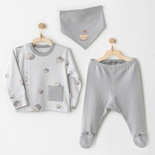 Andywawa AC26103 Hello Autumn 3'lü Zıbın Takım Grey ürün görseli