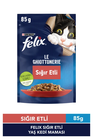 FELİX Sığır Etli Yaş Kedi Maması 85 gr ürün görseli 1