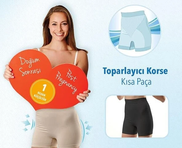 Mycey Doğum Sonrası Toparlayıcı Korse Kısa Paça Siyah - 2