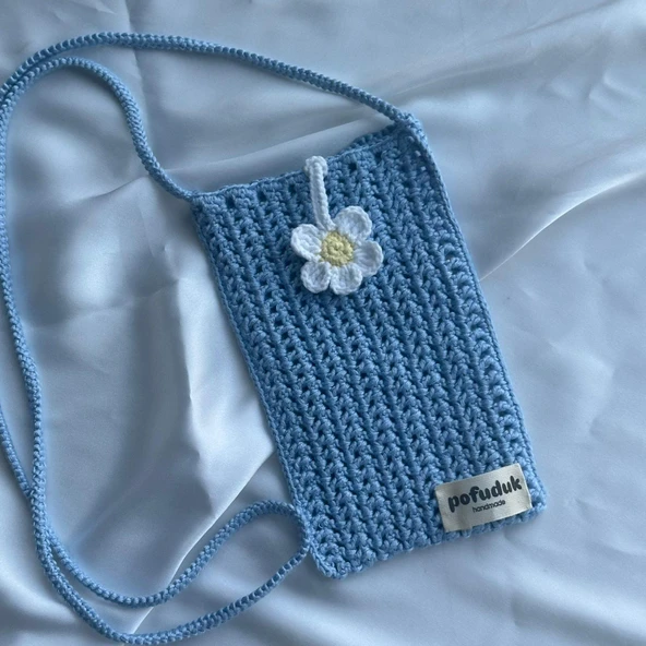 Pofuduk Hanmade Telefon Çantası PPB1 Mavi - Resim 4