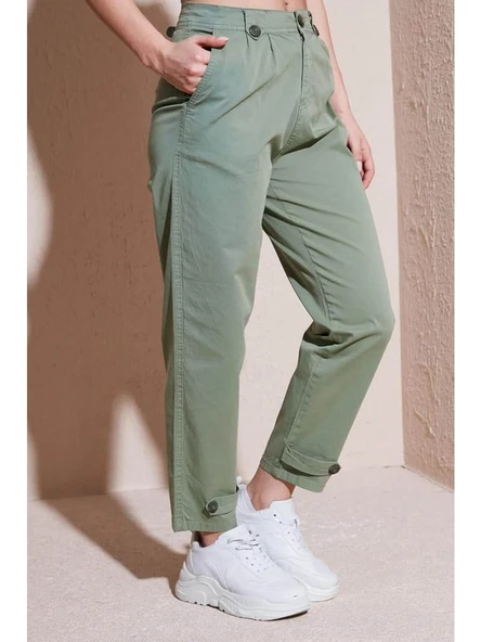 FASHION FRIENDS KADIN PAÇASI DÜĞME DETAYLI PANTOLON 25Y0312K1 - 7