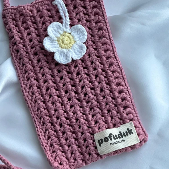 Pofuduk Hanmade Telefon Çantası PPB2 Gül Kurusu - Resim 4