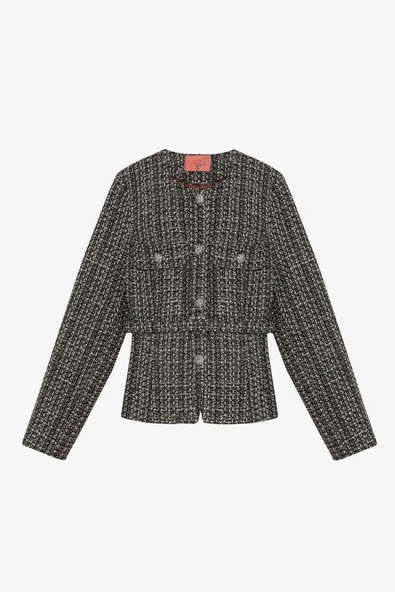 Quzu Kemer Detaylı Tüvit Kadın Ceket - Resim 2