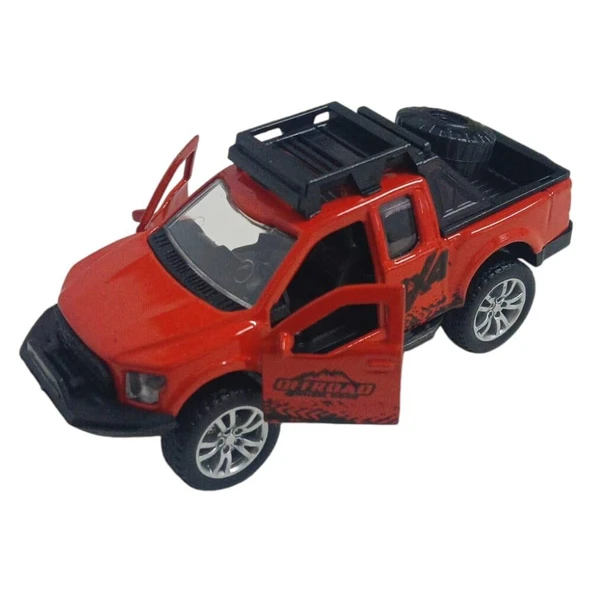 Çek Bırak Metal Arazi Aracı 13 cm - Kırmızı - 3