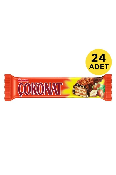 ÜLKER ÇOKONAT Sütlü Çikolata ve Fındık Parçacığı Kaplamalı Fındıklı Kremalı Gofret - 33 gram - 24 Adet - Resim 3