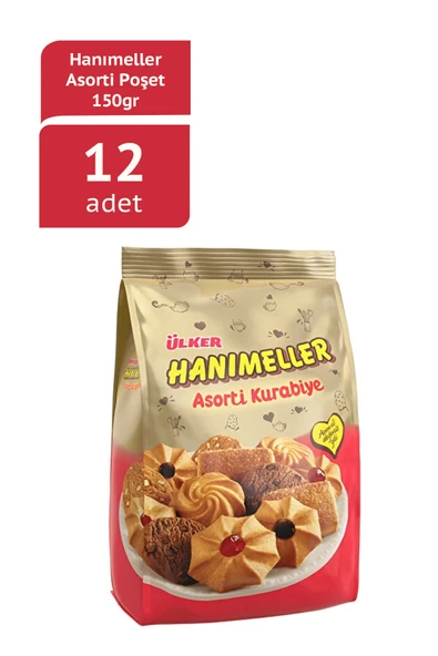 ÜLKER HANIMELLER Asorti Karışık Poşet Bisküvi - 150 gram - 12 Adet ürün görseli