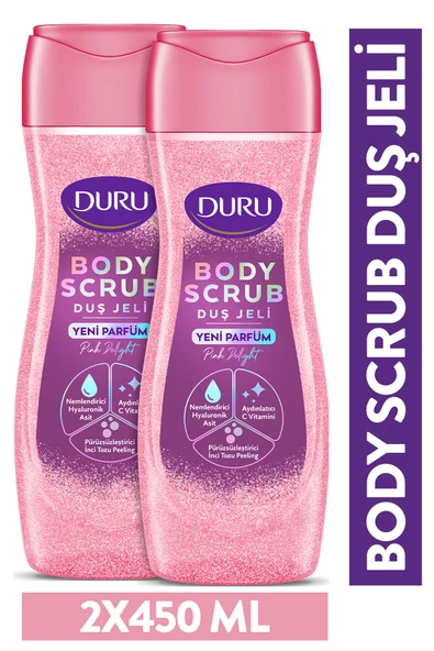 DURU Body Scrub Duş Jeli Pink Delight 2x450ml