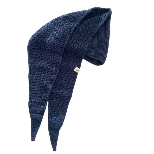 Pofuduk Sophie Örgü Eşarp Fular Şal PFDKF1 Lacivert - Resim 5