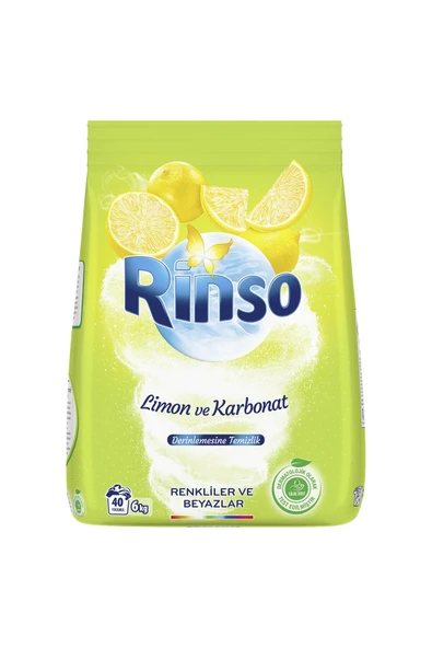 RİNSO Limon ve Karbonat Renkliler ve Beyazlar İçin Toz Çamaşır Deterjanı 6 kg 40 Yıkama - Resim 2