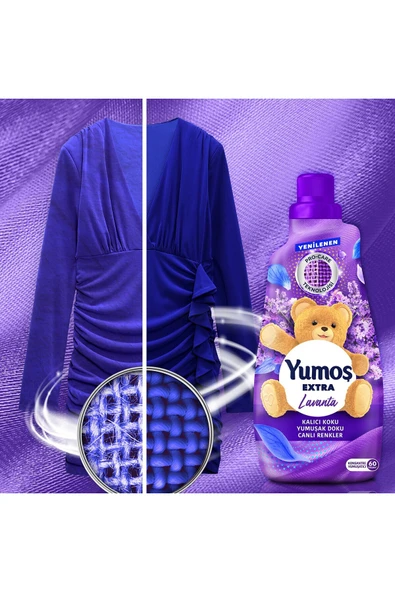 Yu moş Extra Konsantre Çamaşır Yumuşatıcısı Lavanta 1440 ML 60 Yıkama 1 Adet - 5