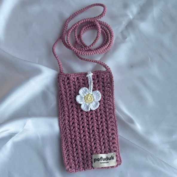 Pofuduk Hanmade Telefon Çantası PPB2 Gül Kurusu - Resim 3