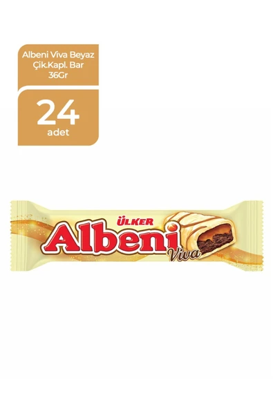 ÜLKER ALBENİ Beyaz Çikolata Kaplamalı Bar - 36 gram - 24 Adet ürün görseli