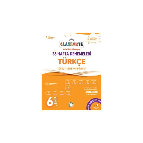 6. Sınıf Classmate 36 Hafta Denemeleri Türkçe