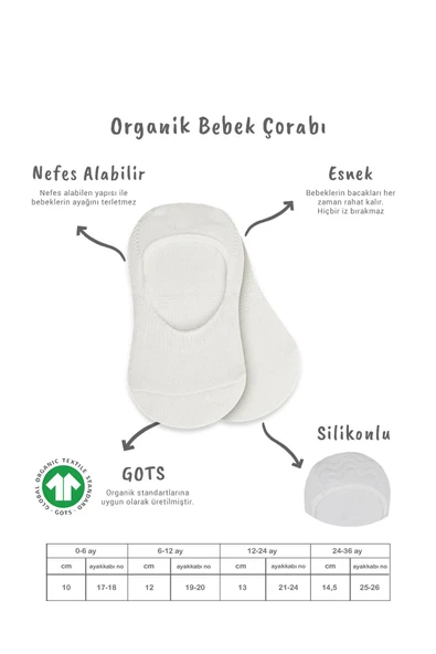 Bistyle 2'Li Penye Babet Silikonlu Basic Çorap 30104 Siyah Ekru - Resim 2