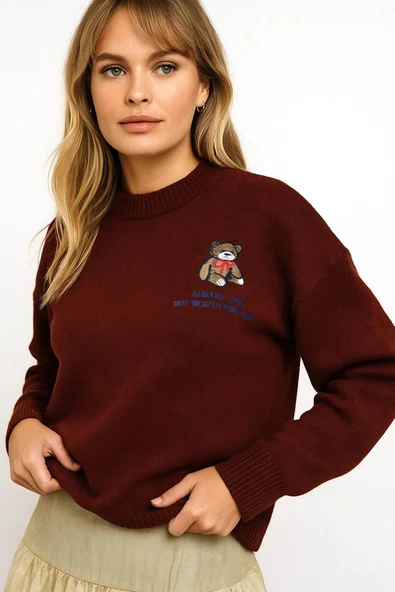 FASHION FRIENDS KADIN NAKIŞLI KAZAK 25K0313K1 - Resim 2