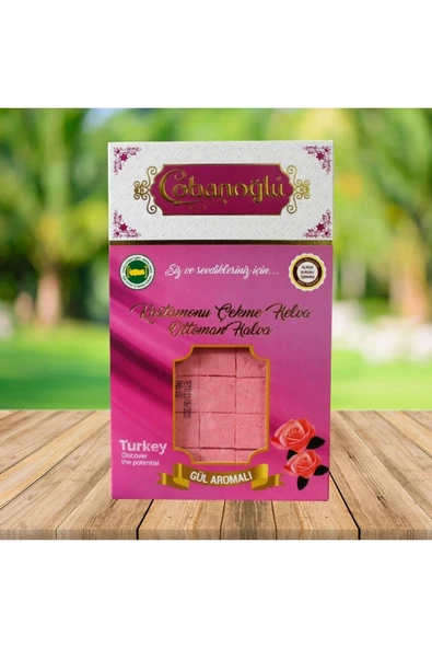 Kastamonu Güllü Yapraklı Çekme Helva 200gr. Vakumlu (ÇOBANOĞLU) ürün görseli 1