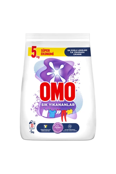 OMO Toz Çamaşır Deterjanı Sık Yıkananlar Zorlu Lekeleri Ilk Yıkamada Çıkarır 5 Kgx1 - Resim 2