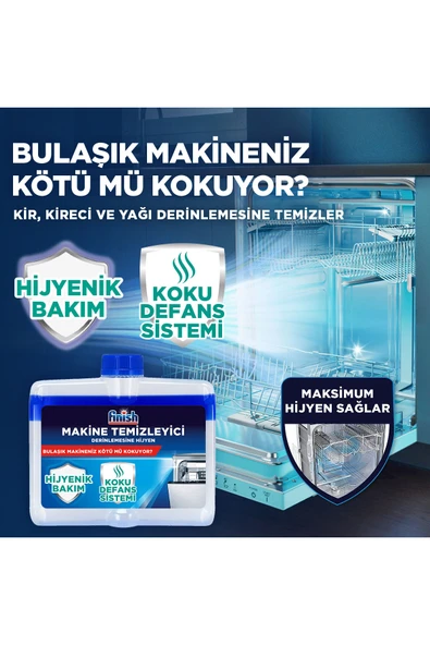 fınıshhhBulaşık Makinesi Temizleyici Koku Giderici Hijyenik Bakım Sıvısı 250 ml - Resim 3