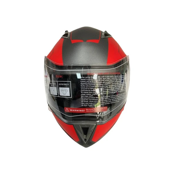 JK20 Çene Açılır Güneş Vizörlü Motosiklet Kaskı Kırmızı XL Beden Baş Çevresi: 61-62CM - Resim 4