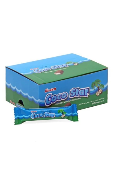 ÜLKER COCOSTAR Hindistan Cevizli Sütlü Çikolata Kaplamalı Bar - 25 gram - 24 Adet ürün görseli